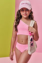 Biquíni Infantil Menina Assimétrico com Glitter e Malha UV Barbie