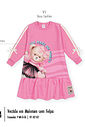 Vestido de Inverno Bebê Menina Ursa Smile Mundo Cinti ROSA CONFETE