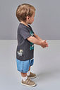 Conjunto Bebê Menino Jurassic World Camiseta T-Rex e Bermuda Jeans Médio Conjunto Bebê Menino Jurassic World Camiseta T-Rex e Bermuda Jeans Médio