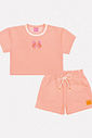 CONJ BLUSA E SHORTS LARANJA NEON/LJ NEON