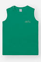 Conjunto Infantil Casual Divertido com Regata em Meia Malha e Bermuda Estampada em Moletom Linho VD VIVID/BG CAFE LATTE