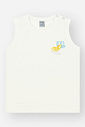 Conjunto Infantil Divertto Casual com Regata em Meia Malha e Bermuda Estampada em Nylon NATURAL/AZ OLYMPIAN