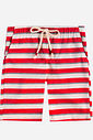Conjunto Menino Camisa Polo e Bermuda Listrada Vermelho