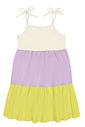 Vestido Três Marias Natural, Lilás E Verde Abrange