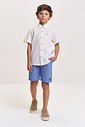 Conjunto Infantil Camisa de Tricoline e Bermuda em Tecido Eco