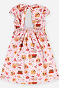 Vestido Infantil Menina em Cetim Glow com Estampa Delicada de Verão