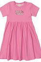Vestido Infantil Evasê Manga Curta Just Smile Pink
