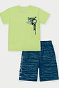 CONJ CAMISETA E BERMUDA VD FLUOR GRE/AZ MARI