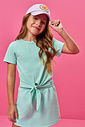Blusa Infantil em Meia Malha Botonê com Amarração – Camiseta Menina Verão 99% Algodão VERDE BRISA