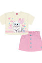 CONJ BLUSA E SHORTS/SAIA NATURAL/RS IOGURTE