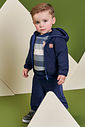 Conjunto Infantil Moletom Listrado com Calça em Veludo – Look de Inverno Quentinho e Sofisticado