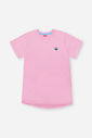Blusa Infantil em Meia Malha – Camiseta Menina Verão Lisa com Detalhe Delicado ROSA IOGURTE