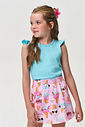 Conjunto Infantil Menina Regata com Strass e Short-Saia Sorvetes