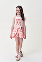 Conjunto Infantil Menina Regata Óculos e Short Estampa Delicada de Verão