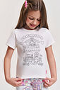 Blusa Infantil para Colorir com Canetinhas – Camiseta Menina Verão Interativa NATURAL/CAFETERIA