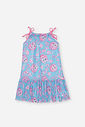 Vestido Saída de Praia Infantil em Tule com Estampas Divertidas AZUL BLUE LIGHT