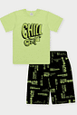CONJ CAMISETA E BERMUDA VD FLUOR GREEN/PRETO