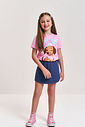 Camiseta Infantil com Estampa de Cachorrinho – Blusa Menina Verão com Strass ROSA IOGURTE