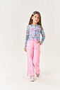 Conjunto Infantil Menina Blusa; Calça E Sobreposição Azul Mundo Cinti