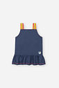 Conjunto Infantil com Regata Boxy e Shorts em Molecotton Denim – Look Menina Verão com Alças Colorid AZUL MARINHO