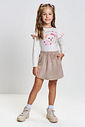Look Infantil Feminino Inverno Ursinha com Saia Veludo Foil – Conjunto Inverno