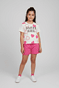 Conjunto Infantil Menina Corações Sweet Girl Rosa Abrange