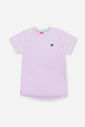 Blusa Infantil em Meia Malha – Camiseta Menina Verão Lisa com Detalhe Delicado LILAS BRUMA