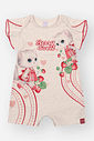 Macacão Bebê Menina Berry Sweet em Cotton Linho – Macaquinho Infantil com Strass Cinti Baby OFF WHITE