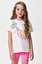 Conjunto Infantil Menina Blusa Fresh Life e Ciclista Rosa