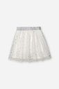 Saia-Shorts Infantil Menina Natural em Tule Hearts