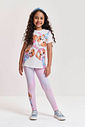 Conjunto Infantil com Blusa Cachorrinhos e Legging em Suplex – Look Menina Verão com Strass NATURAL/RS IOGURTE