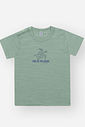 Conjunto Infantil Divertto Casual com Camiseta em Malha Flamê e Bermuda Estampada em Nylon VD OLIVE/AZ DENIM