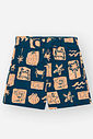 Conjunto Infantil Divertto Casual com Regata em Malha Flamê e Bermuda em Nylon LJ PASTEL/AZ MARINHO