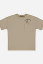 Conjunto Menino Camiseta e Bermuda Capivara Skater Latte
