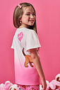 Conjunto Infantil com Blusa Degradê e Legging em Suplex – Look Menina Verão com Cachorrinho e Strass NATURAL/RS CONFETE