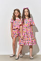 Vestido Menina Limão Siciliano em Tricoline Rosa Beli.me