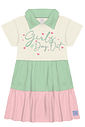 Vestido Infantil Candy Block com Gola Polo