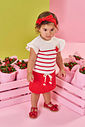 Conjunto Bebê Blusa de Morango e Short-Saia Vermelho
