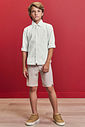 Camisa Menino Alfaiataria Quadriculado Natural
