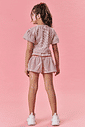 Conjunto Infantil Menina Tutti-Frutti Blusa E Short Listras Vermelho Mundo Cinti
