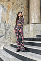 Conjunto Blusa Boxy E Calça Boot Cut Total Print Preto Dway