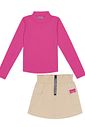 CONJ BLUSA ML E SAIA/SHORTS RS VIBRANTE/ BG DUNA