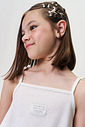 Conjunto Infantil Menina Regata Cropped e Short-Saia com Linho Preto