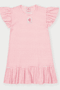 Vestido Infantil com Babados Listrado Rosa Abrange