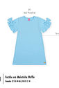 Vestido Infantil Azul com Brilho e Manga de Babado – Vestido Menina Mundo Cinti