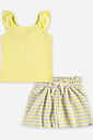 Conjunto Infantil Menina Regata com Strass e Short Clochard Listrado