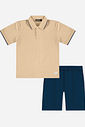 Conjunto Menino Camisa Polo Croissant e Bermuda Marinho