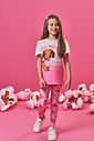 Conjunto Infantil com Blusa Degradê e Legging em Suplex – Look Menina Verão com Cachorrinho e Strass NATURAL/RS CONFETE