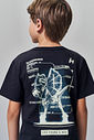Camiseta Brilha no Escuro Menino Dilophosaurus Jurassic World Preto