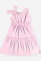 Vestido Infantil Menina Rosa com Laço e Strass